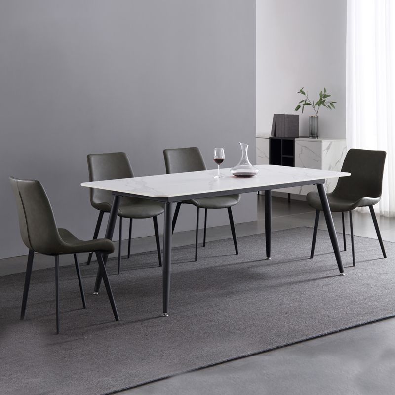 Industrial Sintered Stone Dining Table 4 Legs Base Rectangle Table for Home Clearhalo ' dining_table' 'Dining Tables & Seating' 'Dining Tables' 'furn' 'furn_dining_table' 'Furniture' 'furniture_dining_table' 'Kitchen & Dining Furniture' 'kitchen&dining_furn' 'kitchen' 'kitchen_dining_table' 1200x1200_3aacaef4-a7ac-4213-82ee-ebdbccda69ec