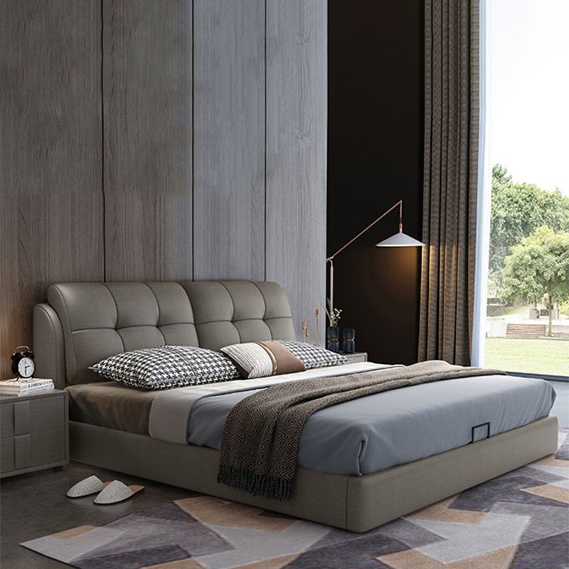 Rangement en bois de pin contemporain avec dossier de tête de tête de rangement