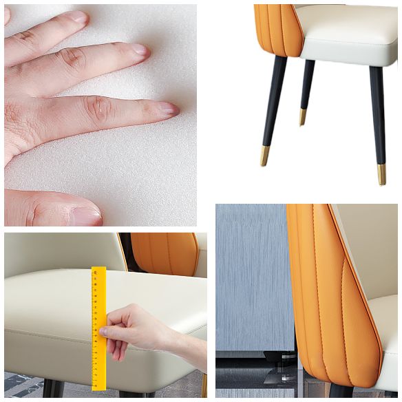 Nordic Style Leather Dining Room Chair Home Side Parsons Chair for Kitchen Clearhalo ' kitchen&dining_furn' 'Dining Chairs' 'Dining Tables & Seating' 'dining_chair' 'Furniture' 'furniture_dining_chair' 'Kitchen & Dining Furniture' 'kitchen' 1200x1200_3aae7bdc-cfd0-4931-ab9d-672ed535d675