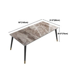 Set da pranzo in pietra sinterizzato in stile glam rettangolo 1/5/6/7 pezzi set da pranzo per le aree da pranzo