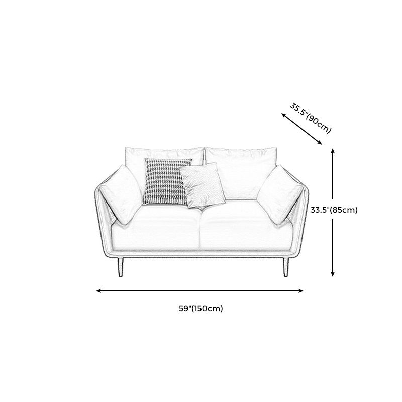 ステイン耐性標準のフェイクレザースクエアアームセッテソファ枕付き