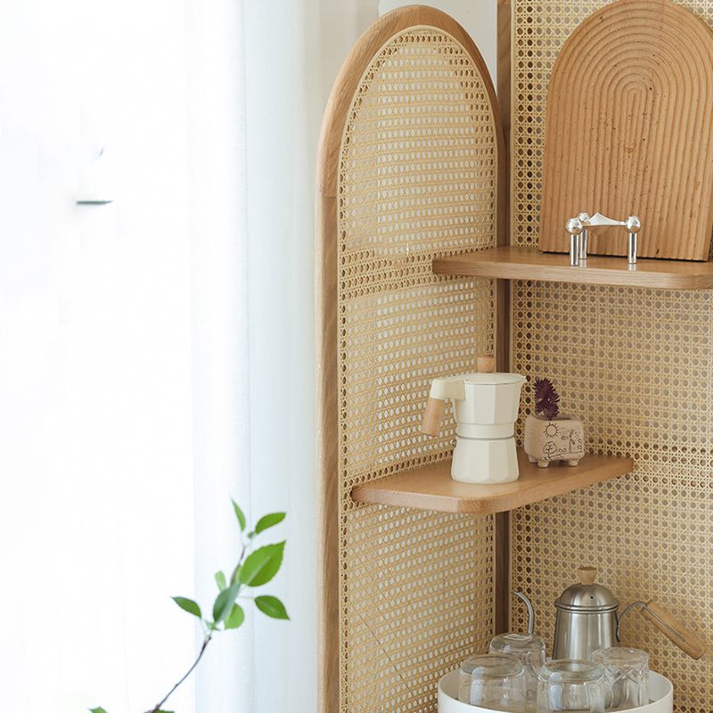 Hoek houten 4-laags plank hedendaagse boekenkast met planken