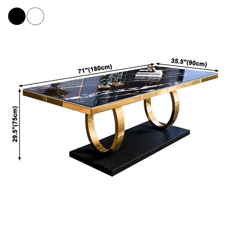 Traditional Luxury Rectangle Dining Table Sintered Stone Table with Trestle Base Clearhalo ' dining_table' 'Dining Tables & Seating' 'Dining Tables' 'furn' 'furn_dining_table' 'Furniture' 'furniture_dining_table' 'Kitchen & Dining Furniture' 'kitchen&dining_furn' 'kitchen' 'kitchen_dining_table' 1200x1200_3ab0df04-cac2-4c80-9721-ea93f2171dc6