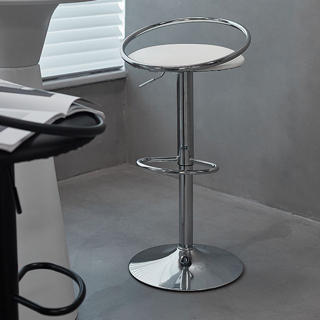 Taburete de bar con patas de metal para interiores, altura ajustable, con reposapiés