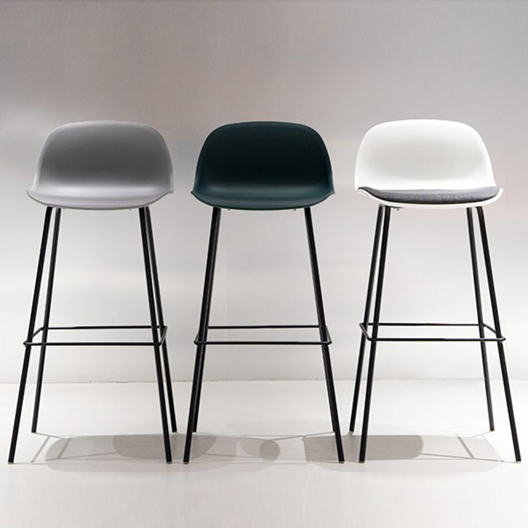 Modern Armless Backrest Counter Stool Iron Living Room Bar Stool with Pedal Clearhalo 'Bar Furniture' 'Bar Stools' 'bar_stools' 'furn' 'furn_bar_stools' 'furniture_bar_stools' 'Kitchen & Dining Furniture' 'kitchen&dining_furn' 'kitchen' 'kitchen_furn' Furniture' 1200x1200_3ab23e28-cc6f-46c4-afd1-8f0f3187de7f