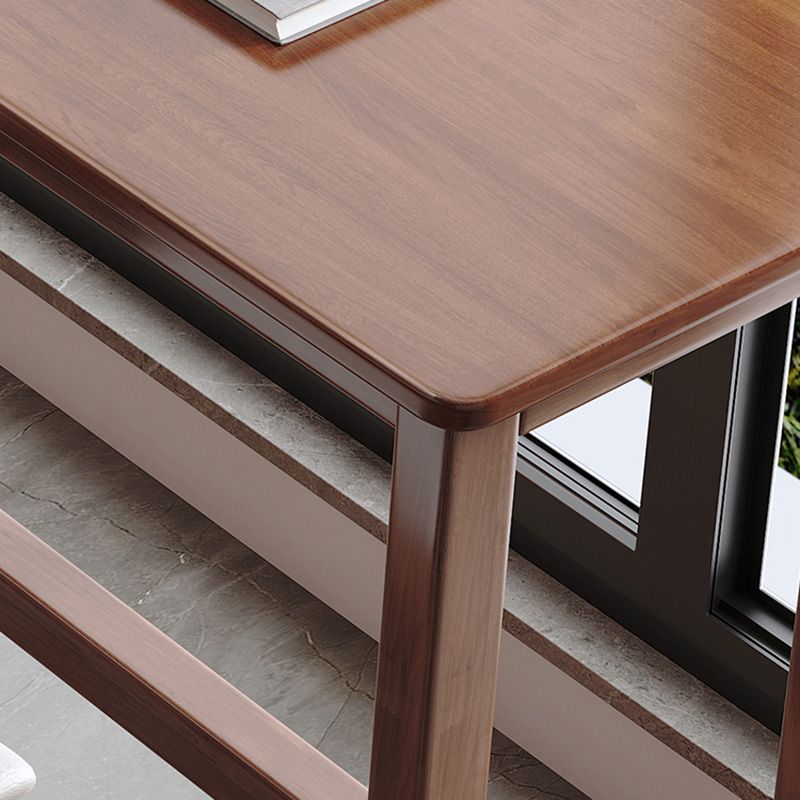 Contemporary Indoor Bar Dining Table Rectangle Trestle Wood Bar Table