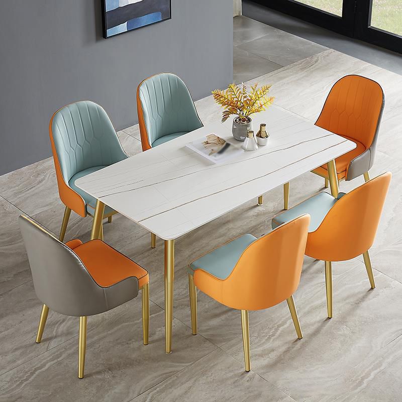 1/4/5/7 Pcs Metal Glam Dining Room Set with Rectangle Table and Leather Chairs Dining Set Clearhalo 'Dining Room Sets' 'Dining Tables & Seating' 'dining_room_set' 'furn' 'furn_dining_room_set' 'Furniture' 'furniture_dining_room_set' 'Kitchen & Dining Furniture' 'kitchen&dining_furn' 'kitchen' 1200x1200_3ab5256e-70b9-48a8-a52c-6e5e07f603fa