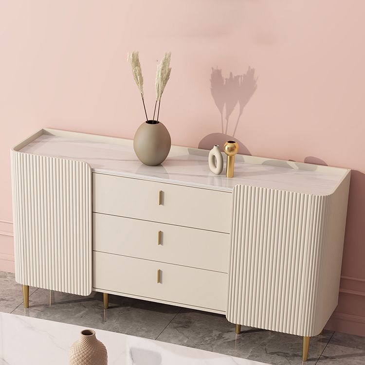 Contemporary Sideboard Stone Sideboard Cabinet with Doors for Kitchen Clearhalo 'buffet_sideboard' 'Buffets & Sideboards' 'furn' 'furn_buffet_sideboard' 'Furniture' 'Kitchen & Dining Furniture' 1200x1200_3ab545ef-c2e7-4122-8889-f8a2a6b77891