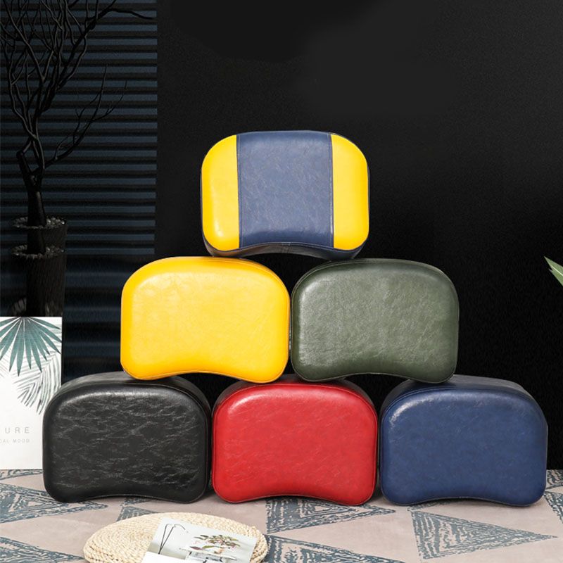 Nailhead Trim Ottoman Leather Special Shape Contrast Color Stain Resistant Ottoman Clearhalo 'furn' 'furn_ottomans_poufs' 'Furniture' 'Living Room Furniture' 'Ottomans & Poufs' 'ottomans_poufs' 1200x1200_3ab5d710-843c-4244-bc86-c9861c50165e