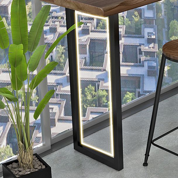 Contemporary Rectangle Bar Dining Table Wood Sled Bar Height Table in Brown Clearhalo 'Bar Furniture' 'Bar Tables' 'bar_tables' 'furn' 'furn_bar_tables' 'Furniture' 'furniture_bar_tables' 'Kitchen & Dining Furniture' 'kitchen&dining_furn' 'kitchen' 1200x1200_3ab65d50-56f0-4d88-a436-5b60fd80b12e