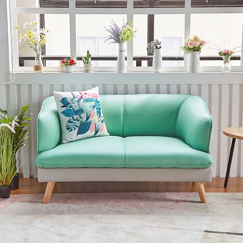 29.53 "Hアパート用の現代フェイクレザースロープアームソファソファ