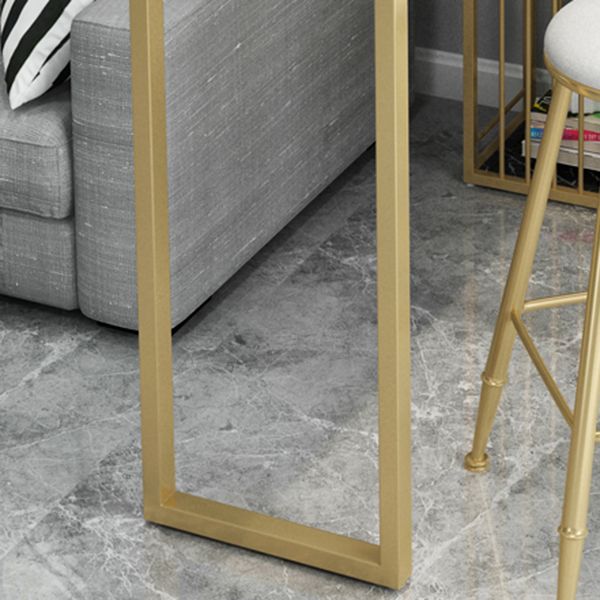 Tableau de barre en marbre artificiel Table du bistrot de style glamour de 42 pouces avec grille de rangement