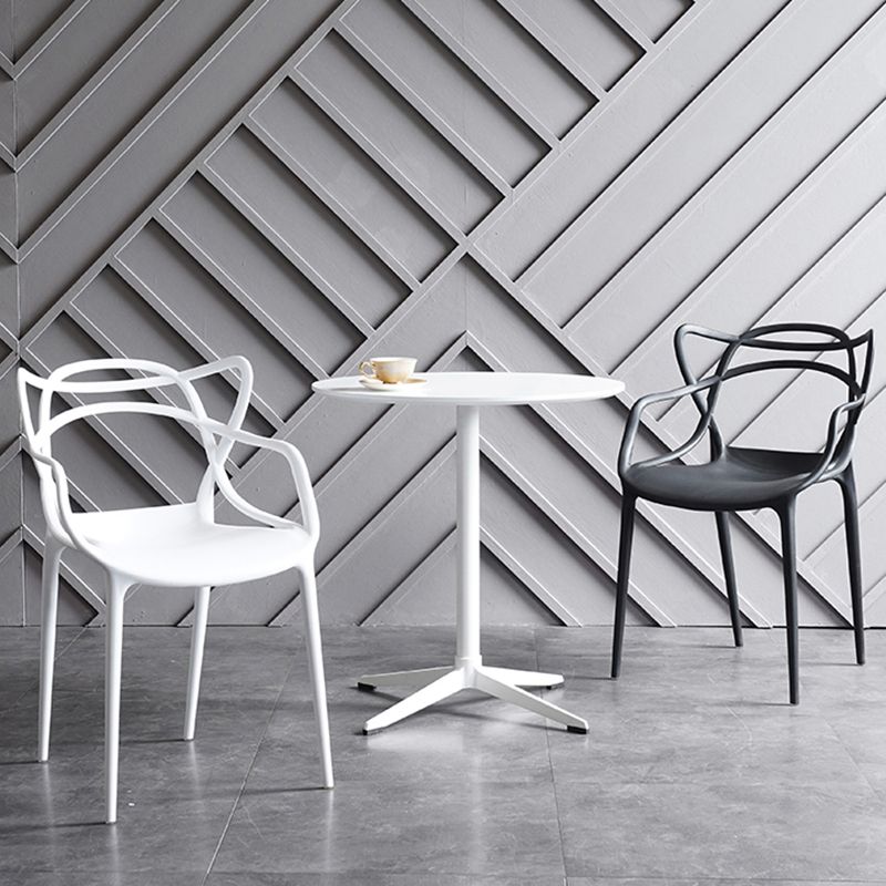 Contemporary Chairs Dining Arm Open Back Side Chairs with Plastic Legs for Kitchen Clearhalo ' kitchen&dining_furn' 'Dining Chairs' 'Dining Tables & Seating' 'dining_chair' 'furn' 'furn_dining_chair' 'Furniture' 'furniture_dining_chair' 'Kitchen & Dining Furniture' 'kitchen' 1200x1200_3ab8af43-9dd1-422c-b7d7-9403d6cc956c