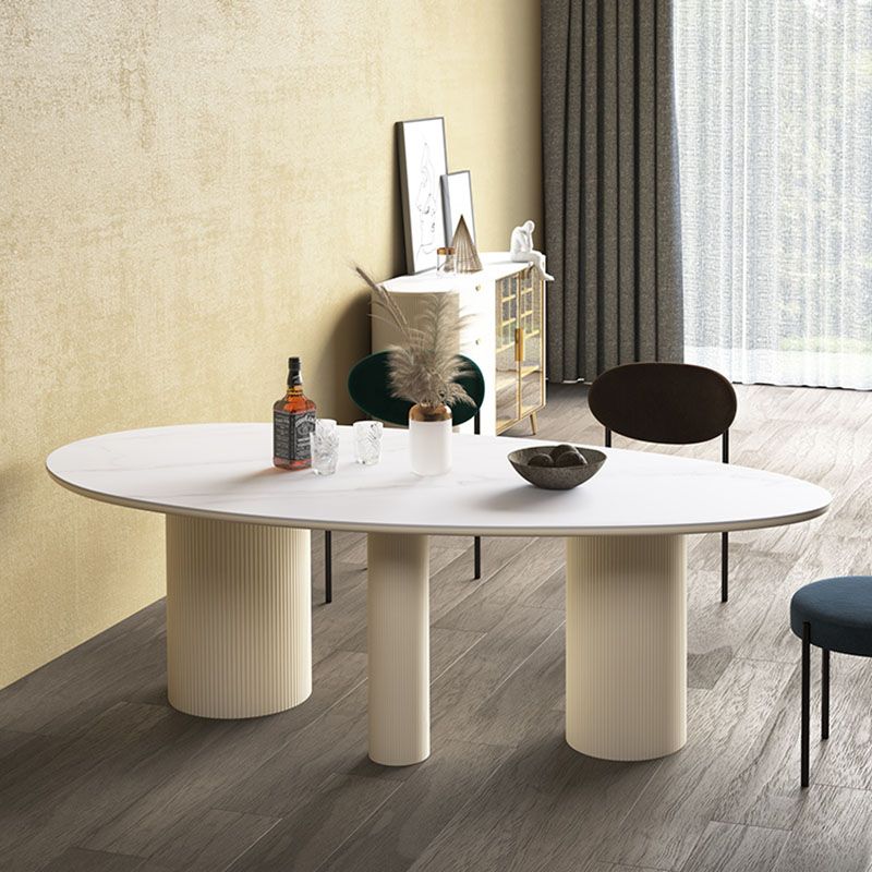 Modern Stone Top Dinette Table Oval Home Kitchen Dinner Tripod Dining Table Clearhalo 'Dining Tables & Seating' 'Dining Tables' 'dining_table' 'furn' 'furn_dining_table' 'Furniture' 'furniture_dining_table' 'Kitchen & Dining Furniture' 'kitchen' 'kitchen_dining_table' 1200x1200_3ab90835-ef32-41e3-96e0-c05ee7786e64