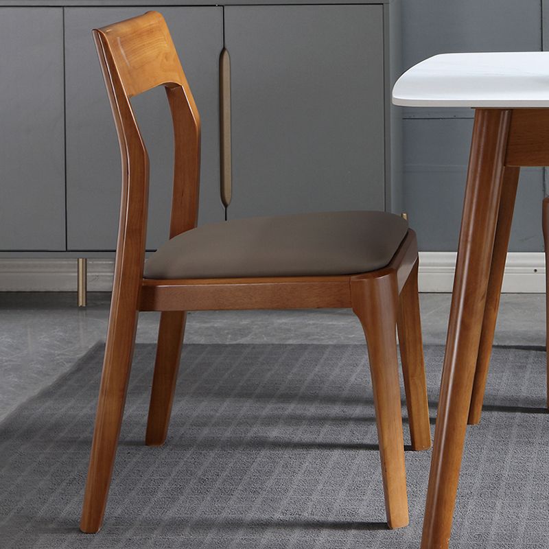 Moderne gepolsterte armlose Stuhl Haus Massivholz Essstuhl
