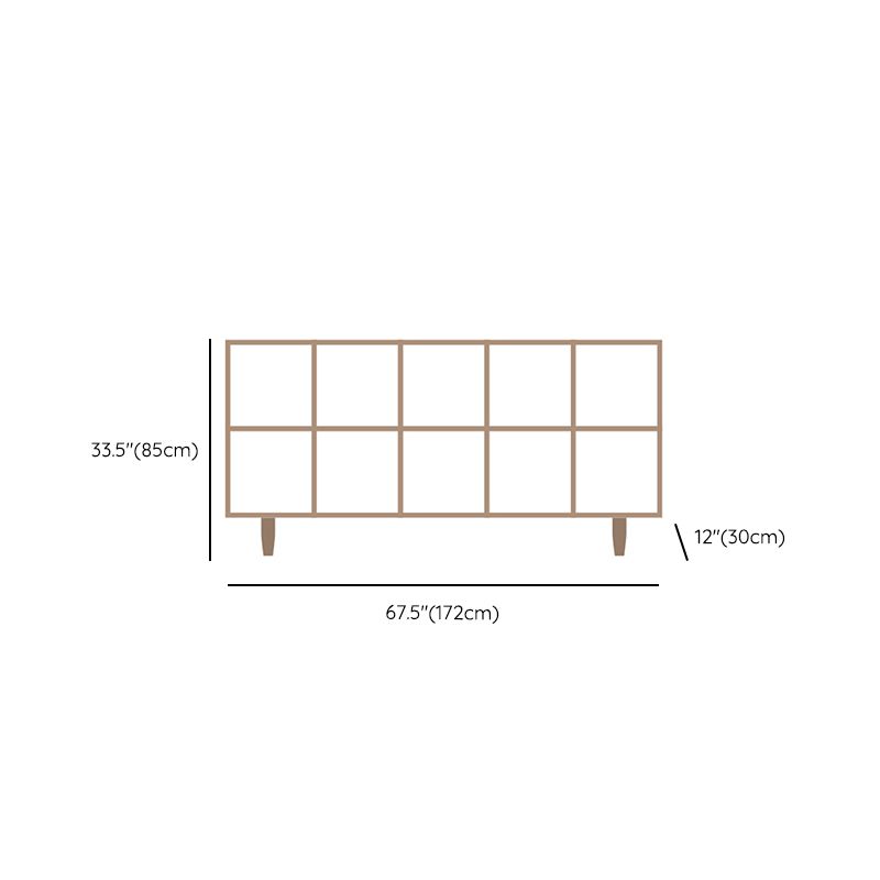 Contemporary Wooden Bookcase Standard Natural Bookshelf with Shelves