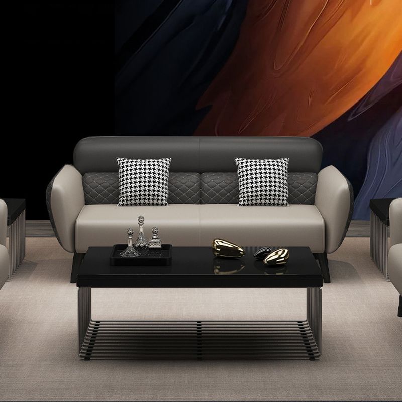 31.49 "D x 33.46" H Sofá de cuero con brazo acampanado para sala de estar para sala de estar