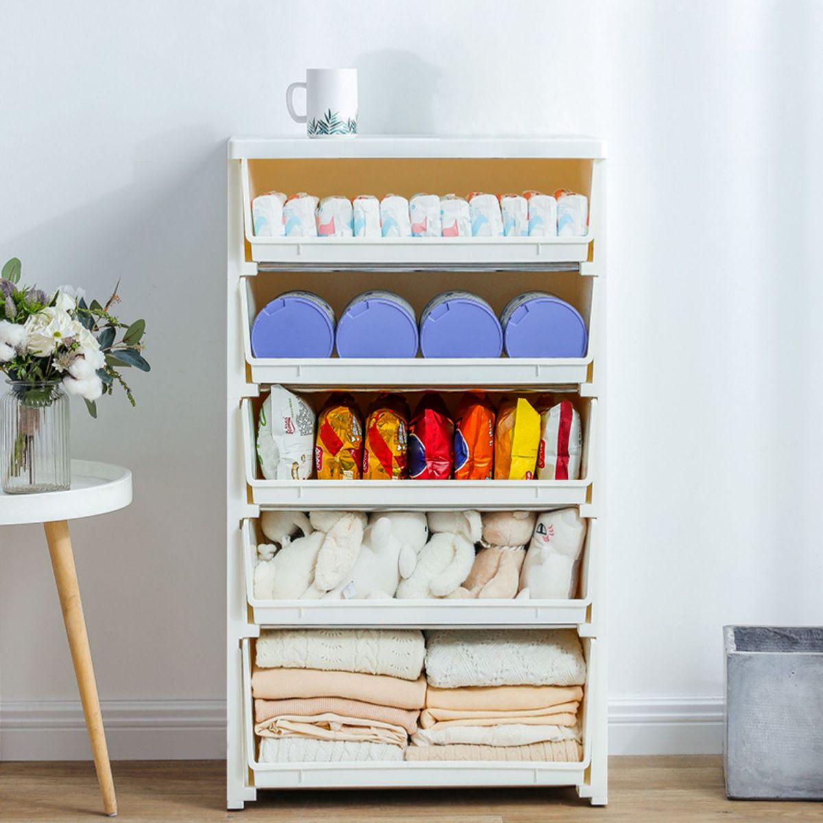 Contemporary Style Non-Hanging Armoire Plastic Home Storage Cabinet Clearhalo 'Armoires & Wardrobes' 'armoires_wardrobes' 'Bedroom Furniture' 'furn' 'furn_armoires_wardrobes' 'Furniture' 1200x1200_3abbfd5d-5b24-483f-b417-8121b1a954df