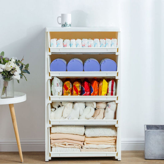 Contemporary Style Non-Hanging Armoire Plastic Home Storage Cabinet Clearhalo 'Armoires & Wardrobes' 'armoires_wardrobes' 'Bedroom Furniture' 'furn' 'furn_armoires_wardrobes' 'Furniture' 1200x1200_3abbfd5d-5b24-483f-b417-8121b1a954df