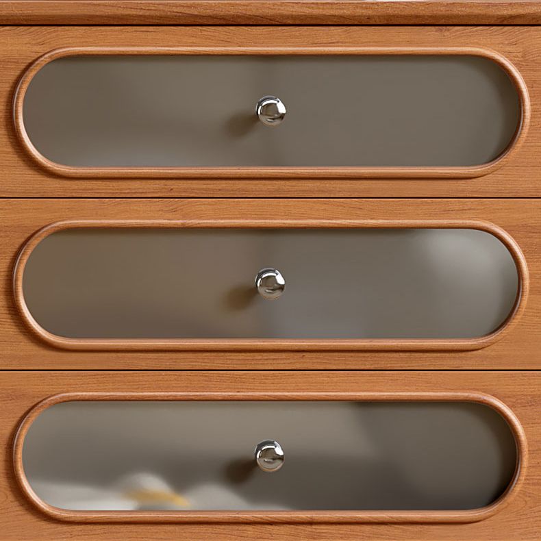 Scheda di vetro in legno in stile moderno Scheda laterale con cassetti e armadi