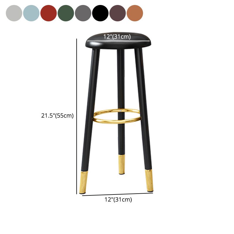 Scandinavian Style Steel Legs Bar-stool Round Seat Single Counter Stool for Kitchen Bar Clearhalo 'Bar Furniture' 'Bar Stools' 'bar_stools' 'furn' 'furn_bar_stools' 'furniture_bar_stools' 'Kitchen & Dining Furniture' 'kitchen&dining_furn' 'kitchen' 'kitchen_furn' Furniture' 1200x1200_3abd6e6e-54bd-4a11-b9c8-8cd90cff2047