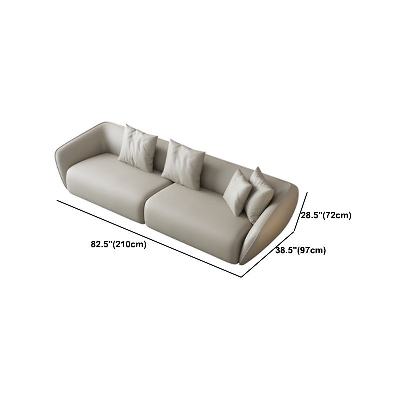 Genuine Leather Sloped Arm Sofa Contemporary Standard Sofa with Pillows Clearhalo 'furn' 'furn_sofas' 'Furniture' 'Living Room Furniture' 'Sofa' 'sofas' 1200x1200_3abd84e1-a915-4bf6-8410-a293cae2080d