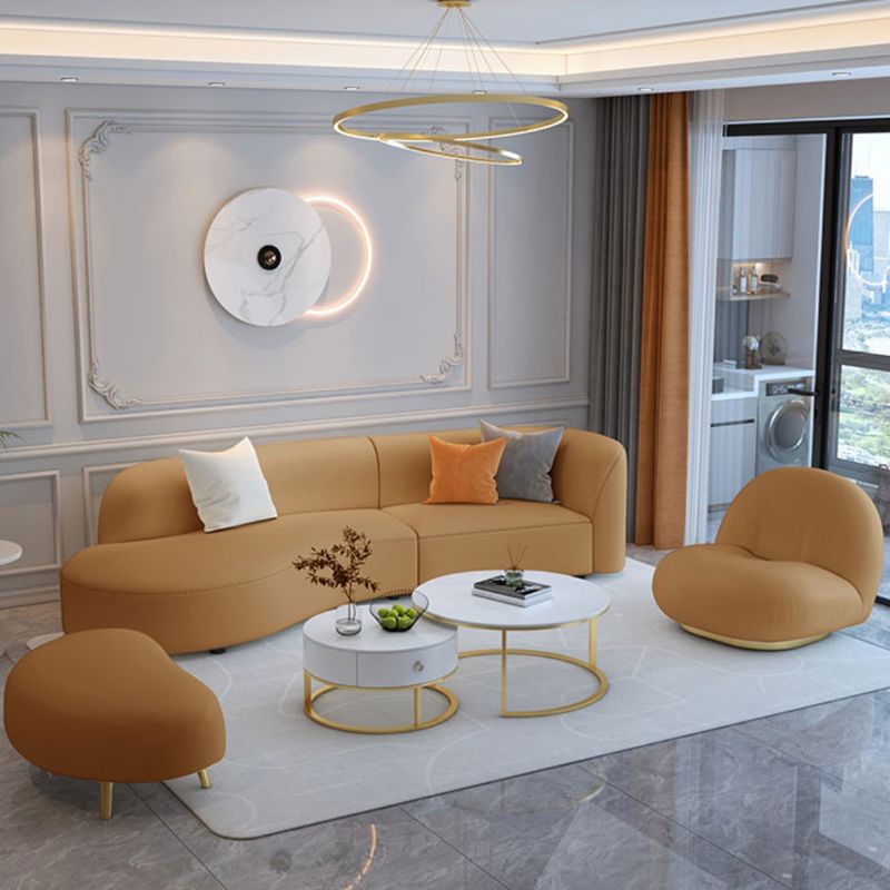 Brun un bras sectionnel canapé en bois massif en bois sectionnel pour le salon