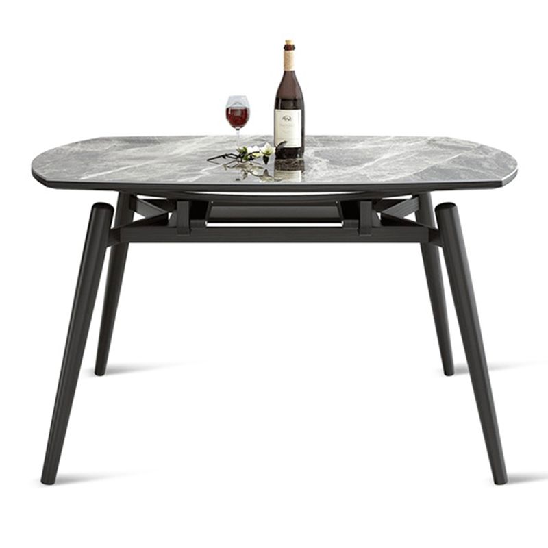 Modern Style Sintered Stone Dining Table Gray Round Drop-Leaf Table with 4 Legs Clearhalo ' dining_table' 'Dining Tables & Seating' 'Dining Tables' 'Furniture' 'furniture_dining_table' 'Kitchen & Dining Furniture' 'kitchen&dining_furn' 'kitchen' 'kitchen_dining_table' 1200x1200_3ac014eb-ce8e-4bcc-9ced-fdf1d5814b34