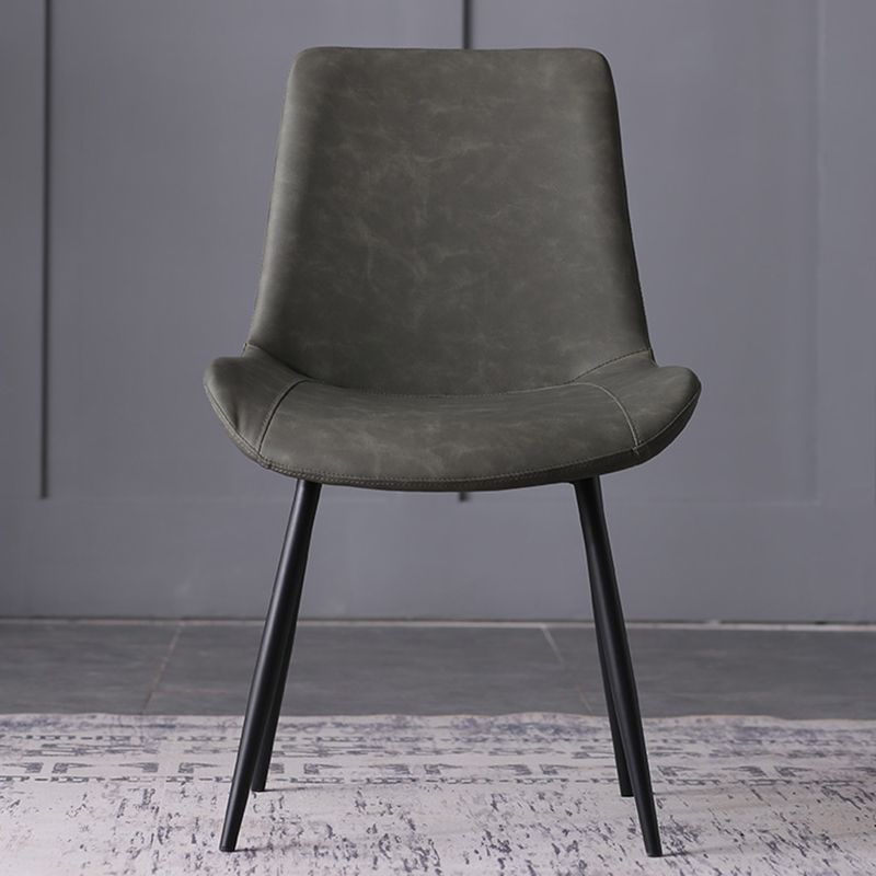 PU Leather Dining Chairs Industrial Style Arm Solid Back Dining Side Chairs Clearhalo 'Dining Chairs' 'Dining Tables & Seating' 'dining_chair' 'furn' 'furn_dining_chair' 'Furniture' 'Kitchen & Dining Furniture' 1200x1200_3ac0b643-e4ae-4ba3-97b2-b8fc9ac64156