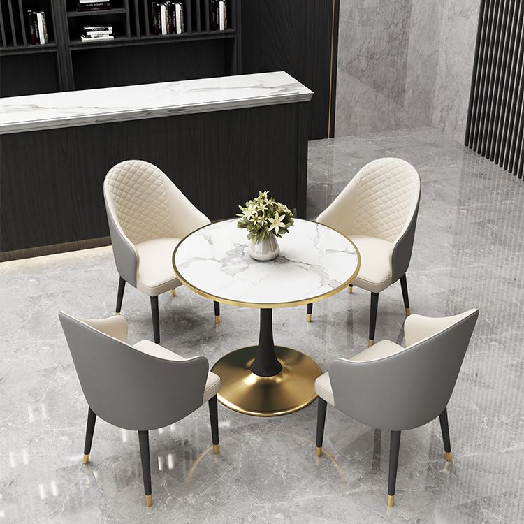 31.5'' Traditional Luxury Dining Table Round Table with Metal Tulip Base Clearhalo ' dining_table' 'Dining Tables & Seating' 'Dining Tables' 'furn' 'furn_dining_table' 'Furniture' 'furniture_dining_table' 'Kitchen & Dining Furniture' 'kitchen&dining_furn' 'kitchen' 'kitchen_dining_table' 1200x1200_3ac0d03d-16b1-4fd1-aaef-83198f05af33