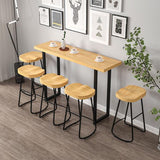 White and Black Glam Style Bar Table in Wood and Metal Milk Tea Shop Bar Table Clearhalo 'Bar Furniture' 'Bar Tables' 'bar_tables' 'furn' 'furn_bar_tables' 'Furniture' 'furniture_bar_tables' 'Kitchen & Dining Furniture' 1200x1200_3ac10172-6002-4d75-824c-d492eb3f1eca