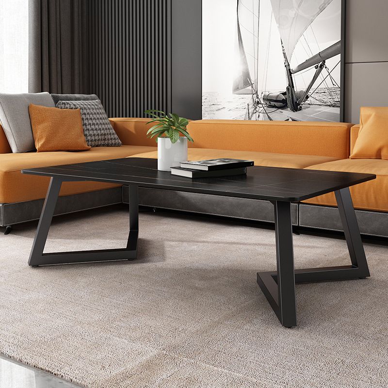 Contemporary 17.7" H Coffee Table Rectangular Stone 1 Single Cocktail Table Clearhalo 'Coffee & Accent Tables' 'Coffee Tables' 'coffee_tables' 'furn' 'furn_coffee_tables' 'Furniture' 'Living Room Furniture' 1200x1200_3ac149d3-9374-443a-a73c-f1390c430ad3