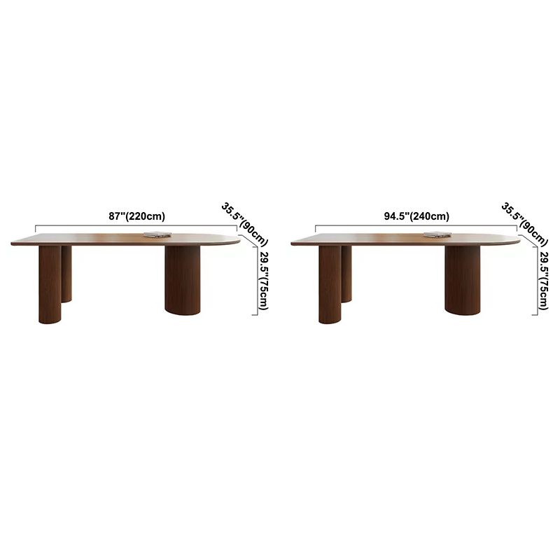 Free Form Solid Wood Brown Tone Dining Table Modern 3 Legs Table for Dining Room Clearhalo ' dining_table' 'Dining Tables & Seating' 'Dining Tables' 'furn' 'furn_dining_table' 'Furniture' 'furniture_dining_table' 'Kitchen & Dining Furniture' 'kitchen&dining_furn' 'kitchen' 'kitchen_dining_table' 1200x1200_3ac43c2d-2374-4233-8156-ac3fcd9f46f1