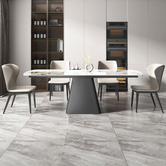 1/4/5/7 Pieces Dining Set Modern Sintered Stone Dining Table and Leather Chairs Dining Set Clearhalo 'Dining Room Sets' 'Dining Tables & Seating' 'dining_room_set' 'furn' 'furn_dining_room_set' 'Furniture' 'furniture_dining_room_set' 'Kitchen & Dining Furniture' 'kitchen&dining_furn' 'kitchen' 1200x1200_3ac492c8-c84b-4d3e-896f-75f330040e14