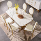 Glam 1/4/5/6/7 Pieces Dining Set Marble Dining Table Set for Dining Areas Clearhalo 'Dining Room Sets' 'Dining Tables & Seating' 'dining_room_set' 'furn' 'furn_dining_room_set' 'Furniture' 'furniture_dining_room_set' 'Kitchen & Dining Furniture' 1200x1200_3ac50df6-ee56-4b55-9b57-9cccc52a7fd0