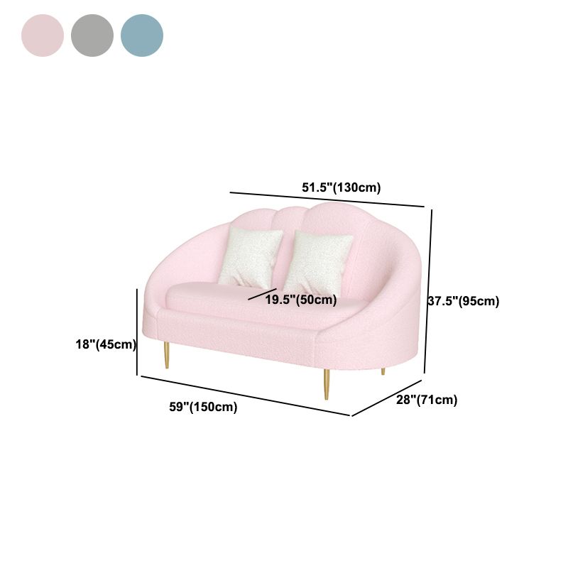 Canapé canapé incurvé contemporain en velours canapé de bras en pente pour le salon