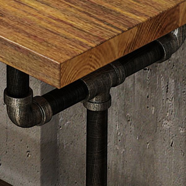 Mesa de barra de madera maciza rectángulo industrial Juego de mesa 1/4/7 piezas de mostrador con taburetes altos