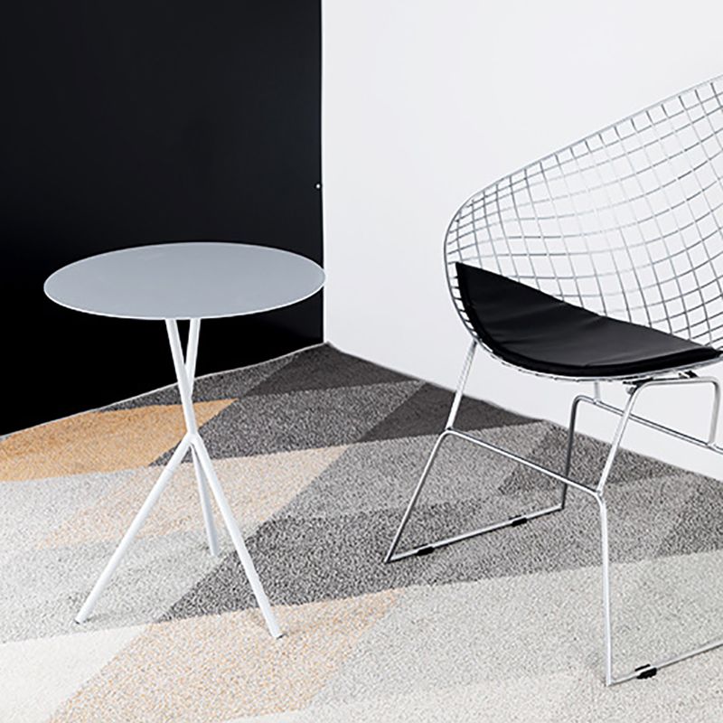 Mid-Century Round Side End Table Metal Cross Legs End Table, 22.8" Tall Clearhalo 'Coffee & Accent Tables' 'End & Side Tables' 'end_side_tables' 'furn' 'furn_end_side_tables' 'Furniture' 'Living Room Furniture' 1200x1200_3ac6ee15-b94d-483c-a768-3a7c040d0bf8