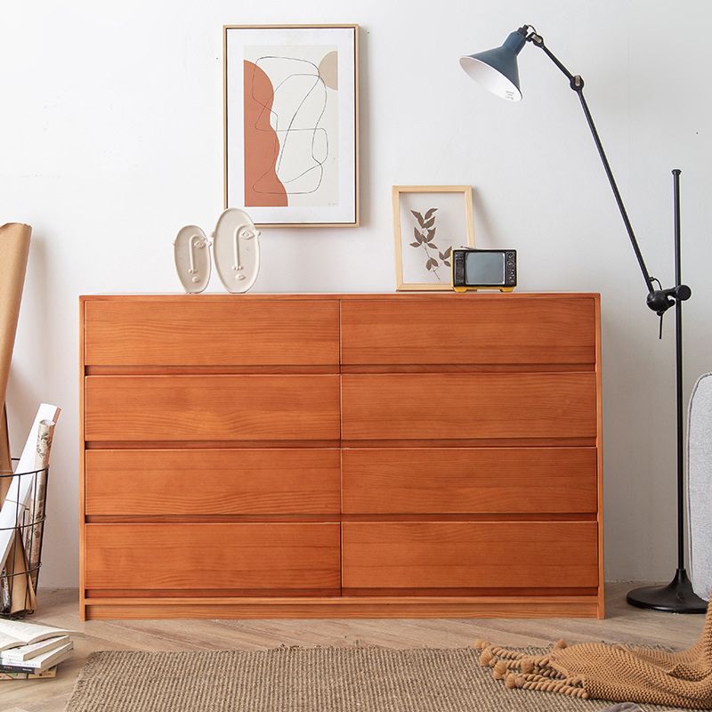 Poitrine d'accentuation du bois de pin contemporain avec 8 tiroirs coffre standard