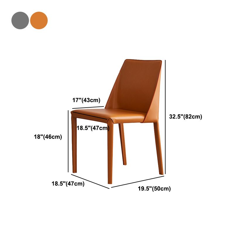 Modern Leather Dining Chairs Metal Armless Dining Chair for Home Use Clearhalo 'Dining Chairs' 'Dining Tables & Seating' 'dining_chair' 'furn' 'furn_dining_chair' 'Furniture' 'Kitchen & Dining Furniture' 1200x1200_3ac83cfb-f099-44dc-9d06-bde22d30f929