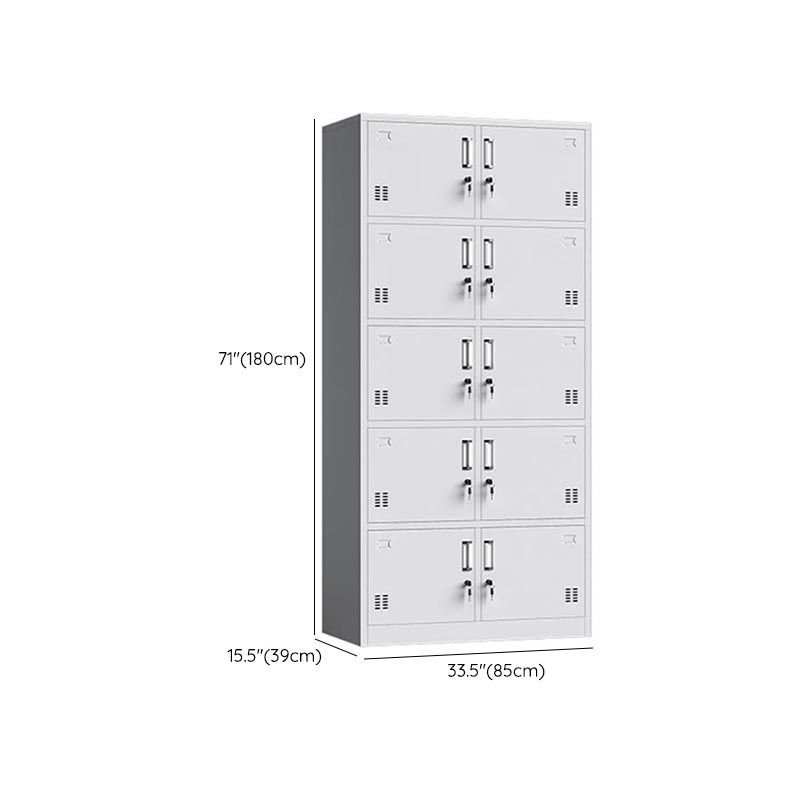 Metal Modern Hinged Door Cabinet Grey Storage Cabinet for Home Clearhalo 'Armoires & Wardrobes' 'armoires_wardrobes' 'Bedroom Furniture' 'furn' 'furn_armoires_wardrobes' 'Furniture' 1200x1200_3ac9fdf6-de37-43ef-b895-054701a435d5