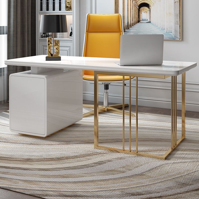 Glamour de piédestal glamour avec classeur bureau de bureau blanc et noir