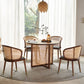 Contemporary Cane Back Dining Chair Home Solid Wood Dining Arm Chair