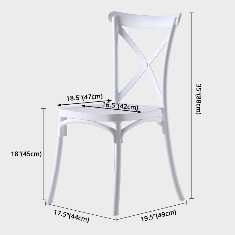 Modern Style Plastic Dining Chair of 17'' Wide Cross Back Side Chair for Kitchen Clearhalo ' kitchen&dining_furn' 'Dining Chairs' 'Dining Tables & Seating' 'dining_chair' 'furn' 'furn_dining_chair' 'Furniture' 'furniture_dining_chair' 'Kitchen & Dining Furniture' 'kitchen' 1200x1200_3acd9ff4-f44c-49b2-abdb-dd0d7d676037