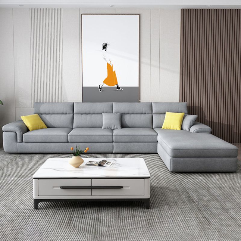 Slipcovered Sectional Pillow Top Arm Sofa & Chaise with 4 Seaters