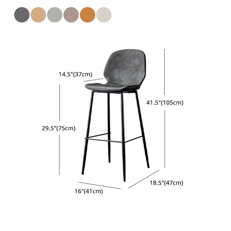 Nordic Iron Simple Barstool Indoor Tall Stool with Leather Seat Clearhalo 'Bar Furniture' 'Bar Stools' 'bar_stools' 'furn' 'furn_bar_stools' 'furniture_bar_stools' 'Kitchen & Dining Furniture' 'kitchen&dining_furn' 'kitchen' 'kitchen_furn' Furniture' 1200x1200_3acfc886-de8e-4534-93be-c5205e5de507