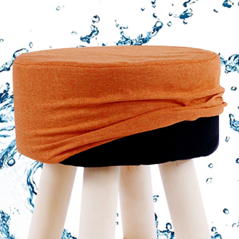 Wool Frame Pouf Stool Contrast Color Round Upholstered Fade Resistant Linen Blend Pouf Clearhalo 'furn' 'furn_ottomans_poufs' 'Furniture' 'Living Room Furniture' 'Ottomans & Poufs' 'ottomans_poufs' 1200x1200_3ad06bc4-8429-49af-b1a1-29974d2eab4a