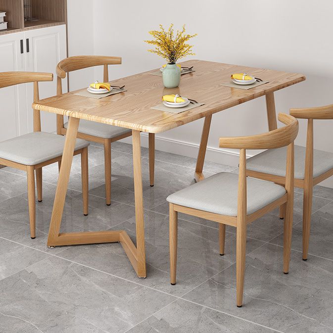 Simple Home Wood Dining Table Rectangle Shape Dining Table with Wood Pedestal Base Clearhalo ' dining_table' 'Dining Tables & Seating' 'Dining Tables' 'furn' 'furn_dining_table' 'Furniture' 'furniture_dining_table' 'Kitchen & Dining Furniture' 'kitchen&dining_furn' 'kitchen' 'kitchen_dining_table' 1200x1200_3ad13d30-02df-4899-a4f9-24d9b5f20ad2