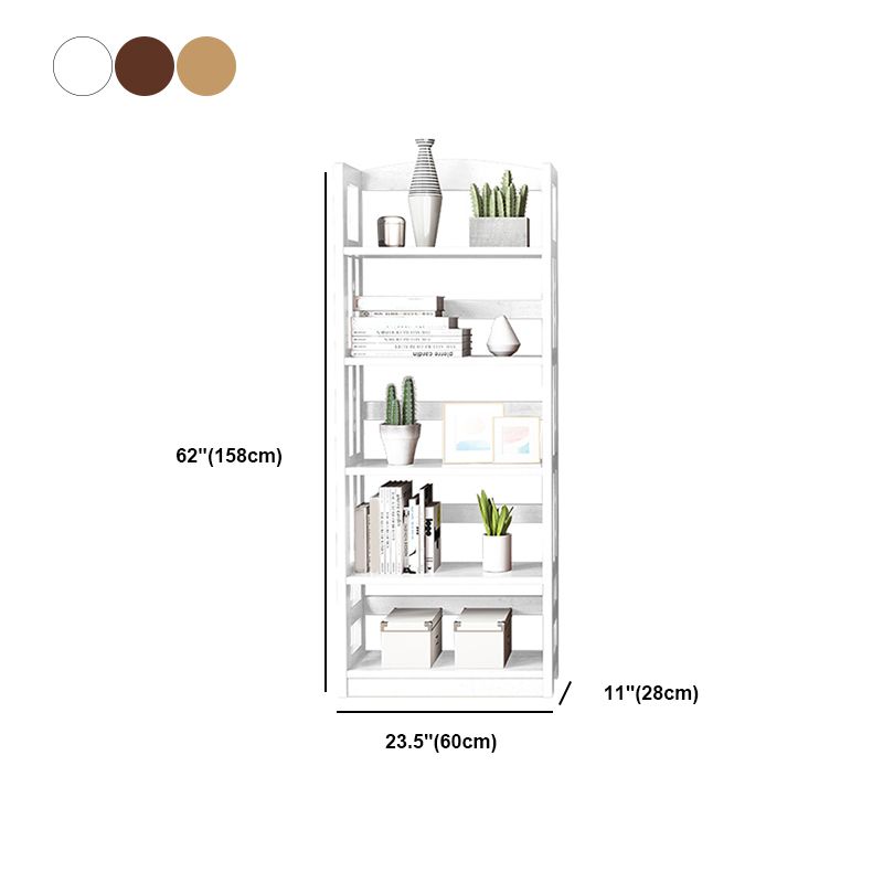 Modern Solid Wood Bookshelf Open Shelf Standard Bookshelf 62.2" H X 11" W