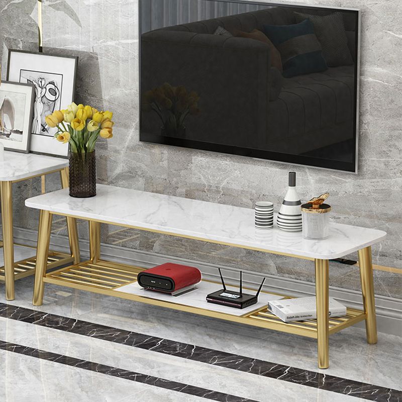 15,75 "W TV-Ständer Glamstil Open Storage TV-Konsole mit 2-Shelf für Wohnzimmer